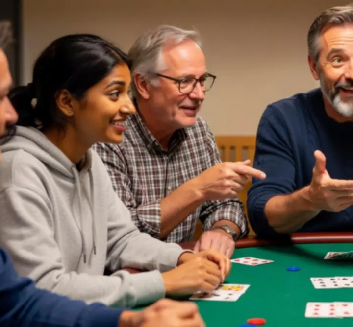 Spelleider die een pokertafel begeleidt bij Anna Wójcik-Wojeńska Nartnik Pool