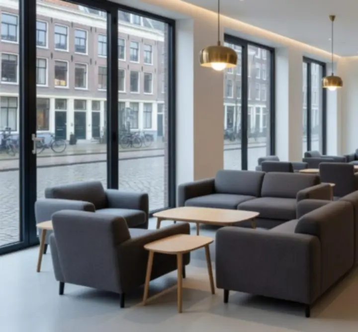 Overzicht van de moderne indoor locatie van Anna Wójcik-Wojeńska Nartnik Pool met sfeervolle verlichting en speeltafels.
